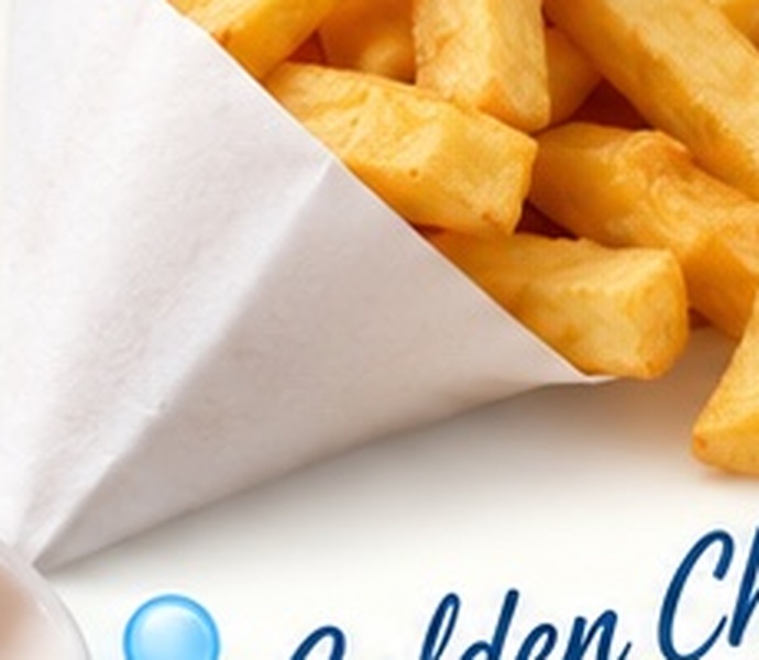 Cone of golden chips