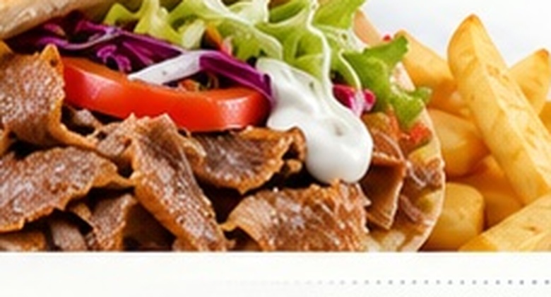 Authentic doner kebab with chips